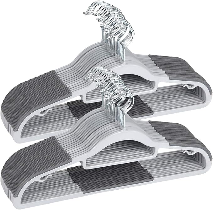 50 Pack Plastic Clothes Hangers, Space-Saving, Heavy Duty | ABS plastic by TIMMY