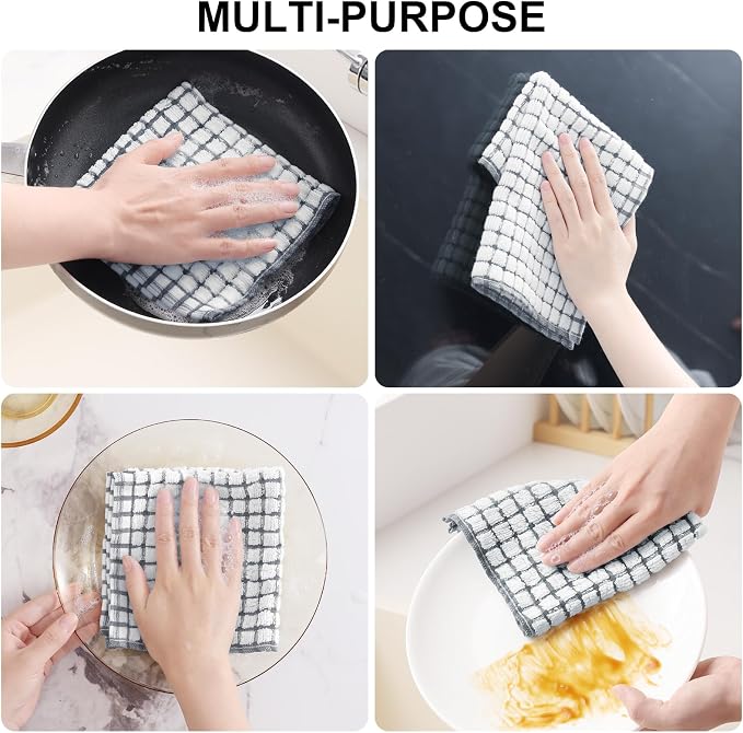 Kitinjoy Cotton 24 Pack Terry Kitchen Dish Cloths - Image 7