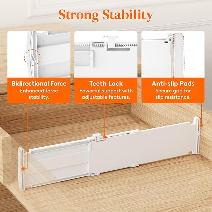 Lifewit 9 Pack 4" High Drawer Dividers, Adjustable Drawer Organizer Clothes | - Image 4