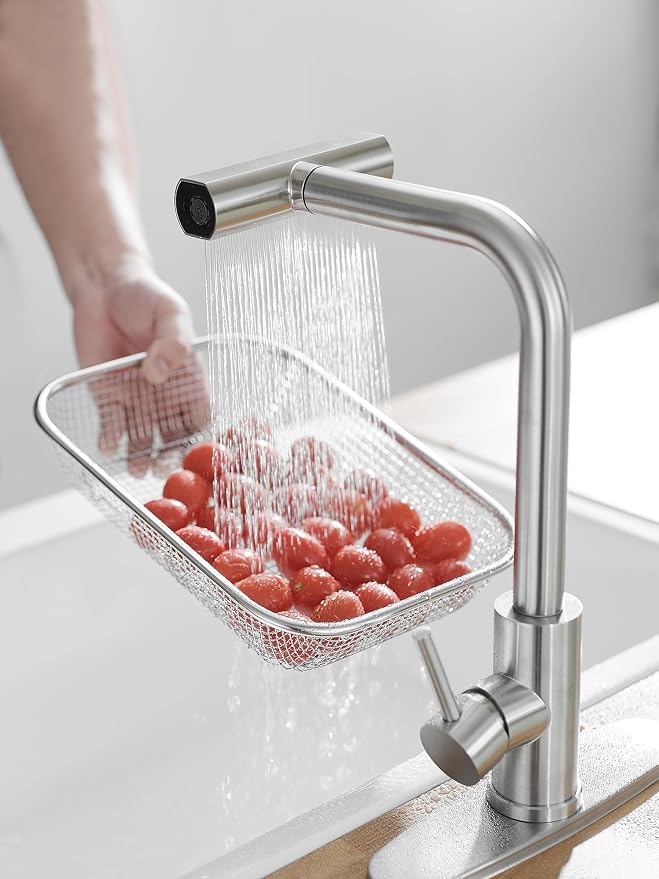 Kitchen Faucets with Pull Down Sprayer, Waterfall Kitchen Sink Faucet with Soap - Image 4