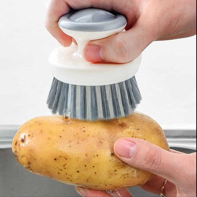 Dish Scrub Brush, Ergonomic Grip Palm Brush, Kitchen Scrub Brushes - Image 5
