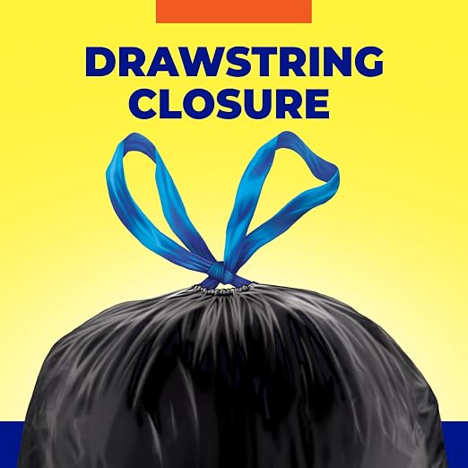 Hefty Essentials 30 Gallon Trash Bags, 56ct | 30G Large Black Trash Bags - Image 3