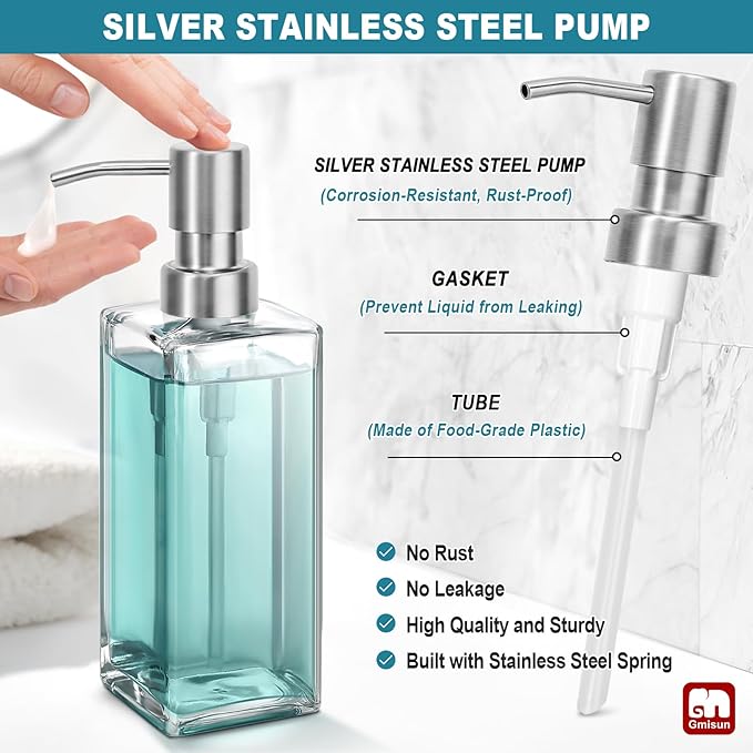 GMISUN Glass Soap Dispenser - Image 3