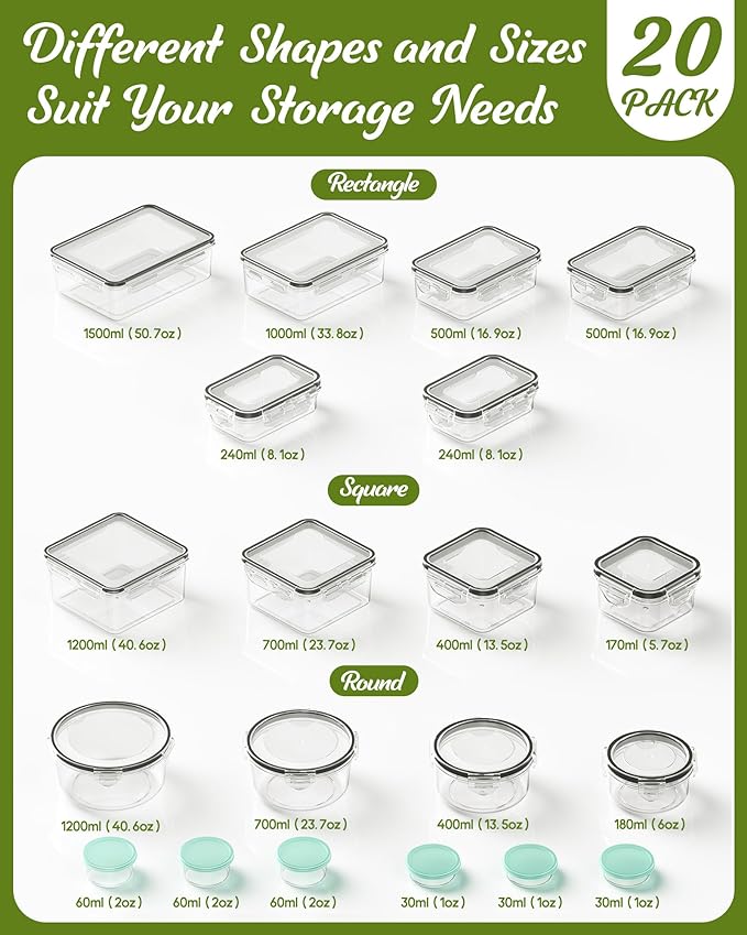 Canfanni 40 Piece Food Storage Containers - Image 2