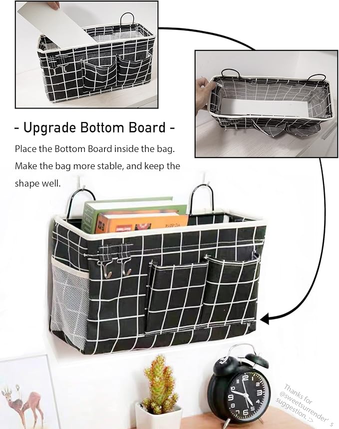 Kanrichu 3pcs Large Wall Hanging Organizer Bag, Linen Fabric Door Hanging - Image 3