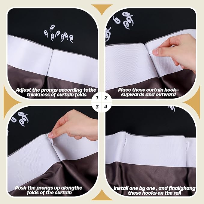 Wonderjune 300 Pcs White Plastic Curtain Hooks - Image 2