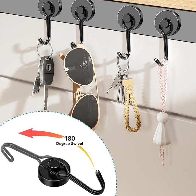 DIYMAG Magnetic Hooks, 80LBS Heavy Duty 4 Pack 2026 Cruise Ship Essentials - Image 5