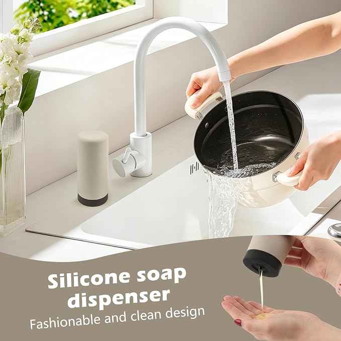 Silicone Dishwashing Soap Dispenser, 240ml Dish Soap Squeeze Bottle Silicone - Image 5