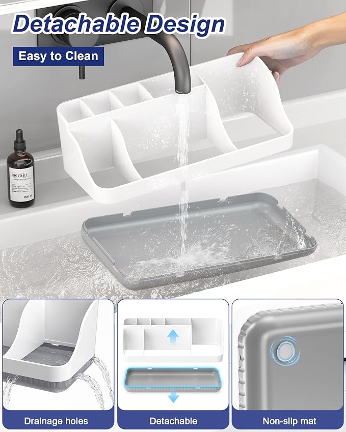 Bathroom Counter Organizer and Storage, 7 Slots Detachable Toothbrush Holders - Image 4