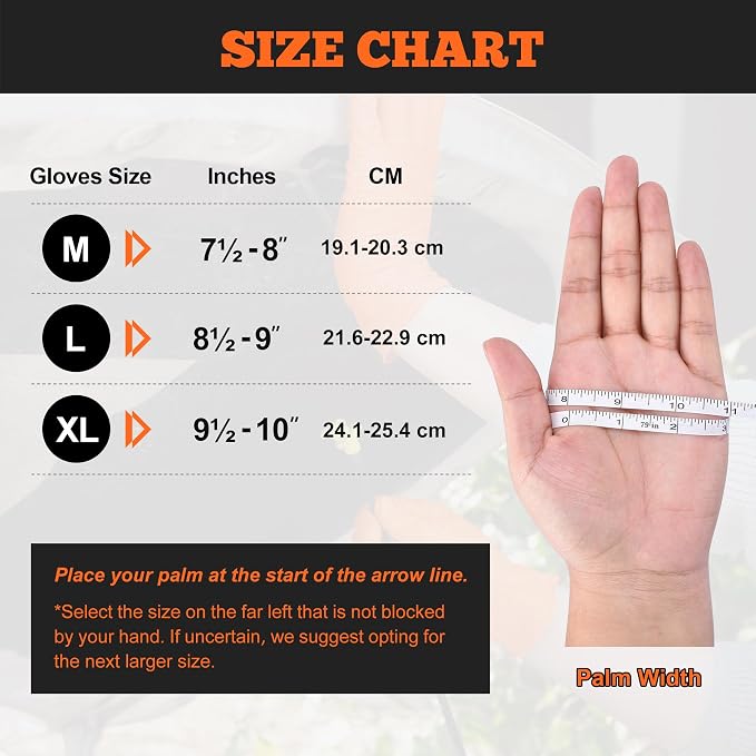 Heavy Duty Orange Nitrile Gloves, 6 Mil, Raised Diamond Texture, Mechanic - Image 8