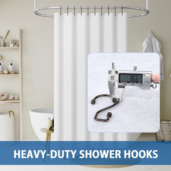 Goowin Shower Curtain Hooks, Rustproof Bronze Shower Curtain Hooks Rust Proof - Image 6