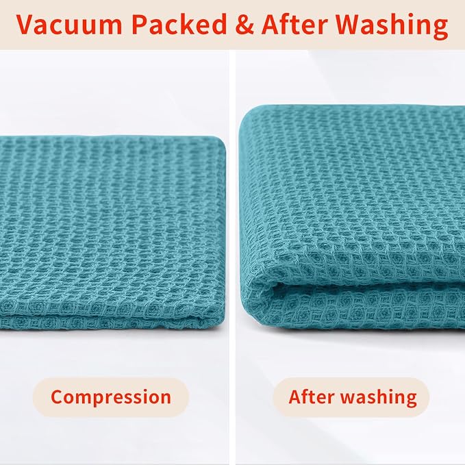 Homaxy 100% Cotton Waffle Weave Kitchen Dish Cloths 24-Pack, Lake Blue | 12 x - Image 8