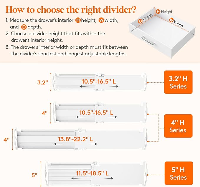 Lifewit 12 Pack 4" High Drawer Dividers, Adjustable Drawer Organizer Clothes | - Image 3
