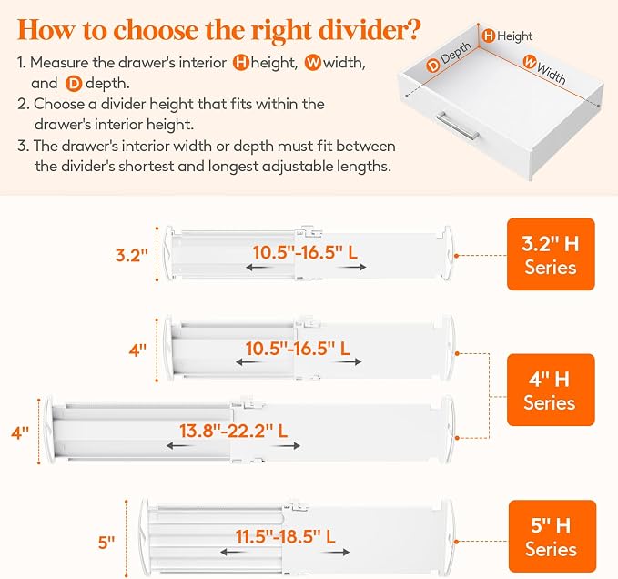 Lifewit 14 Pack 4" High Drawer Divider, Adjustable Drawer Organizer Clothes | - Image 3