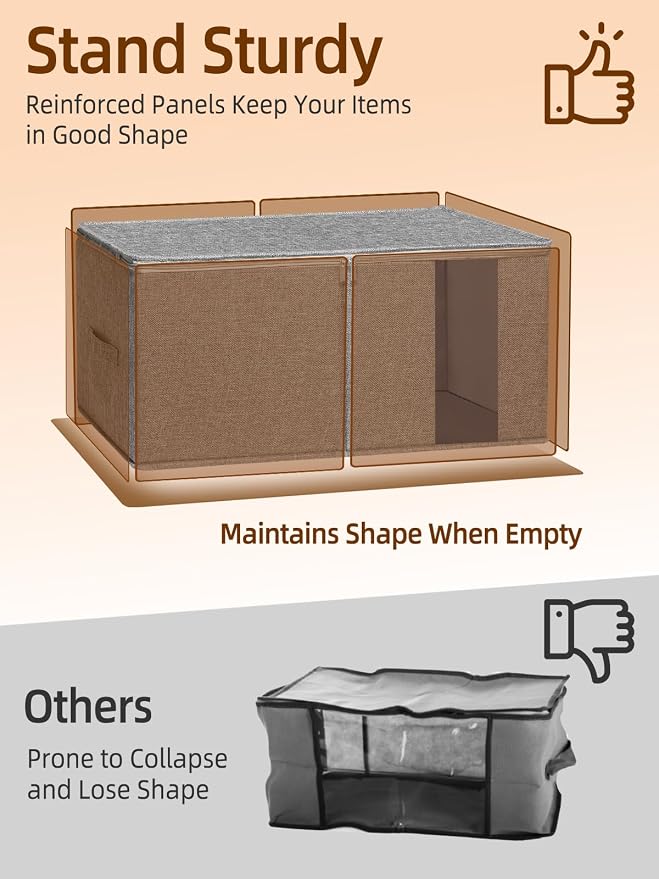 90L Rigid-Structured King Size Comforter Storage Bags, Stackable & Foldable - Image 4
