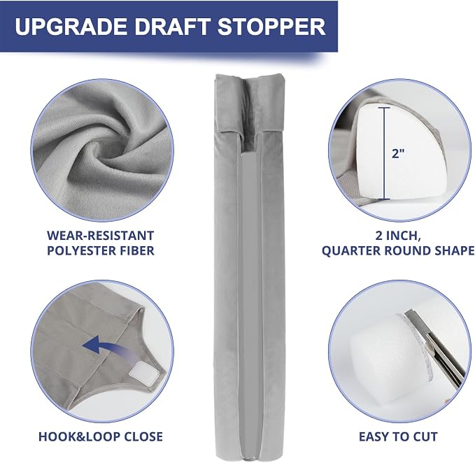 HADOR Door Draft Stopper for Bottom of Door, 32 Inch Under Draft Air Noise - Image 4