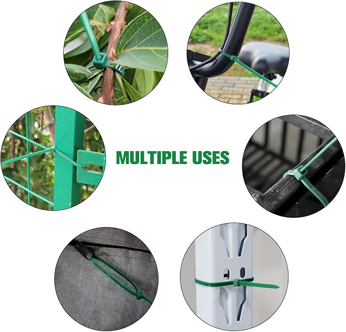 Zip Ties 8 inch, 1000 Pack Green Zip Ties, Wire Ties - Image 3