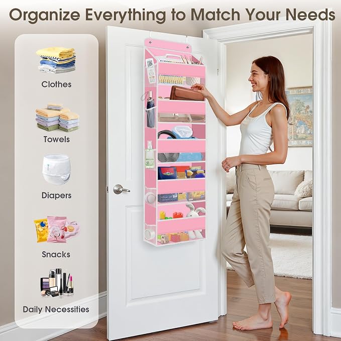 2 Pcs Over The Door Organizer Large Capacity Hanging Storage Room Organizer - Image 6