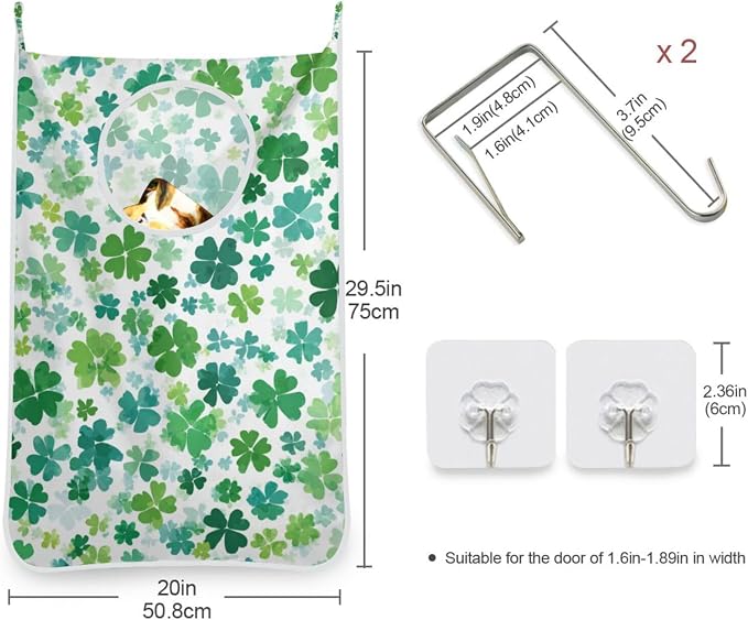 2PCS Hanging Laundry Hamper Bag Over the Door Laundry Hamper Wall Hamper Large - Image 3