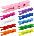 10 Colored Wooden Clothespins 50 PCS, 2.9 Inch Heavy Duty Clothes Pins | by LOTIMOYIA