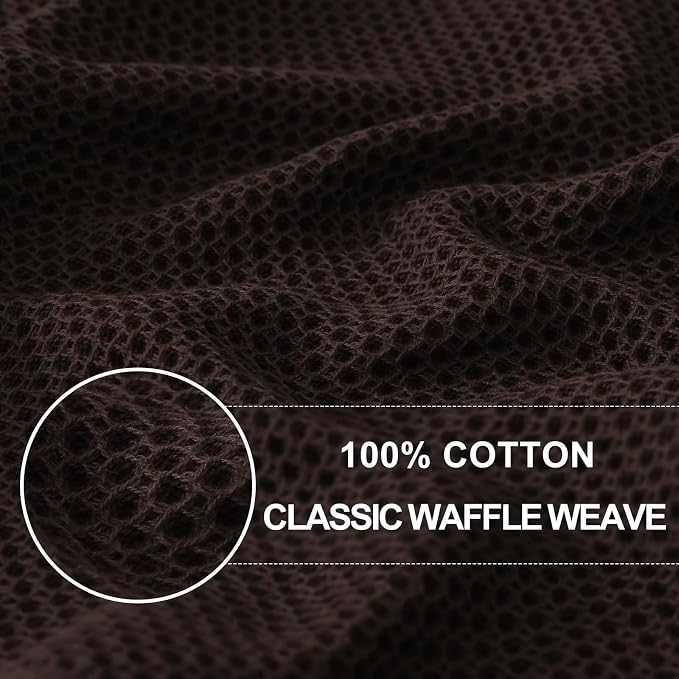 Homaxy 100% Cotton Waffle Weave Kitchen Dish Towels 18-Pack, Dark Brown | 13 x - Image 2