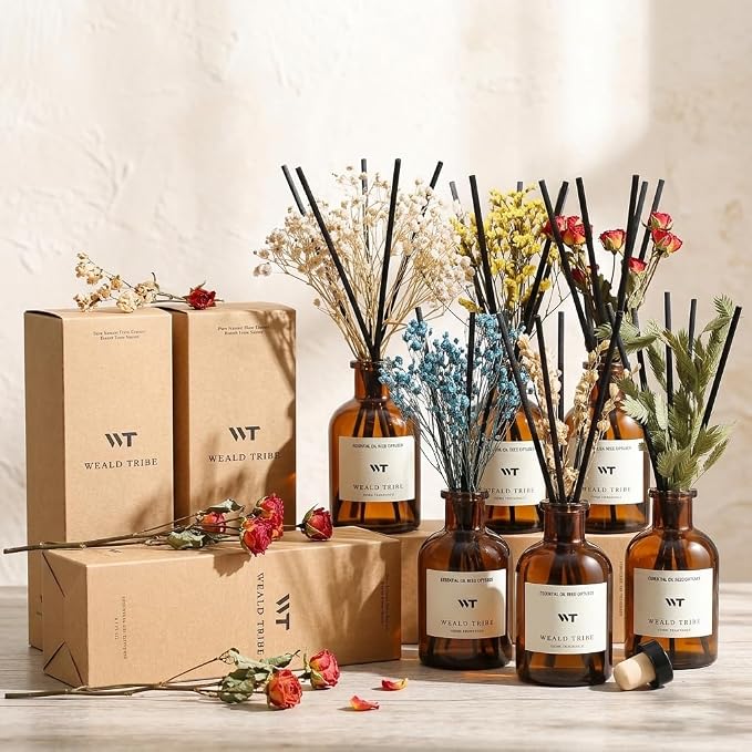 Bamboo Scent Flower Reed Diffuser Set - Image 4