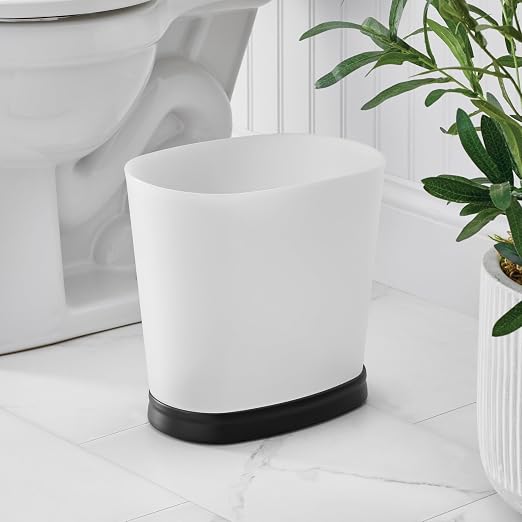 iDesign Slim Bathroom Trash Can, Small Plastic Garbage Can - Image 3
