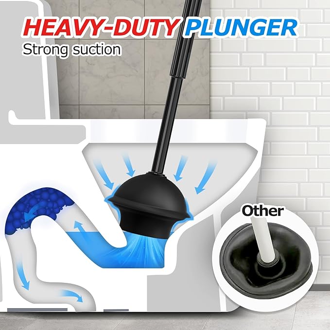 FORASTO 2in1 Toilet Brush and Plunger Set - Image 3