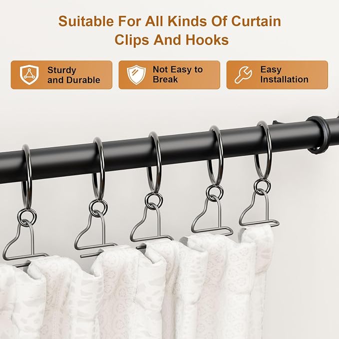 50 Packs Gunmetal Metal Curtain Rings - Image 6