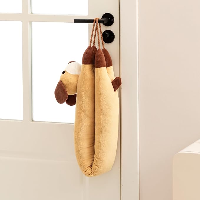 habibee Door Draft Stopper, Weighted Noise Blocker 36 in Yellow Dog | Soft - Image 3