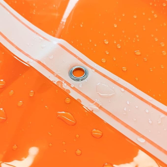 Barossa Design Clear Orange Long Shower Curtain Liner 72x78 - Image 5
