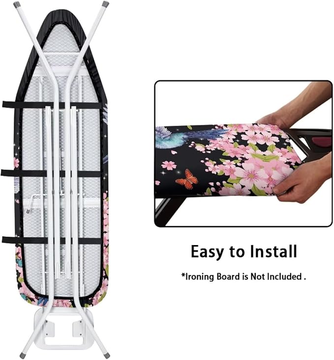Hummingbird Ironing Board Cover and Pad 15x54 Inch Heavy Duty Iron Cover - Image 4