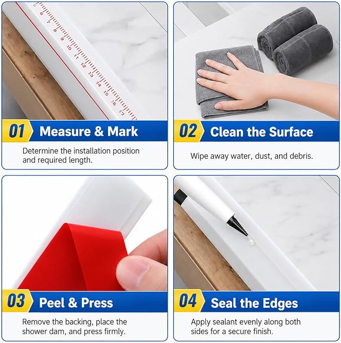 Black Kitchen Sink Splash Guard and Bathtub Water Barrier, 67 in | Flexible - Image 9