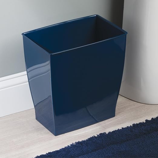 iDesign Small Plastic Bathroom Trash Can, Slim Rectangle Garbage Bin - Image 7