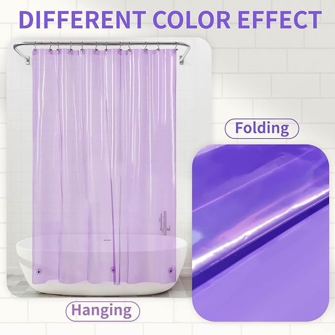 Barossa Design Clear Lavender Stall Shower Curtain Liner - Image 2
