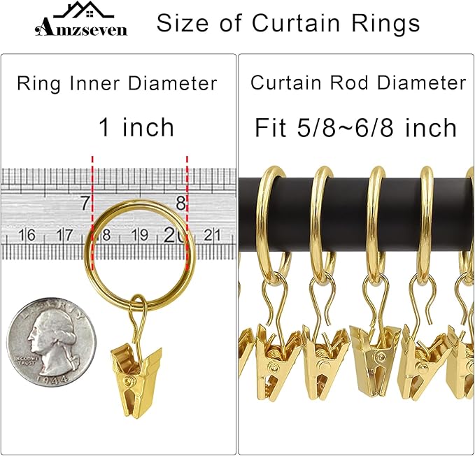 44 Pack Metal Curtain Rings - Image 3