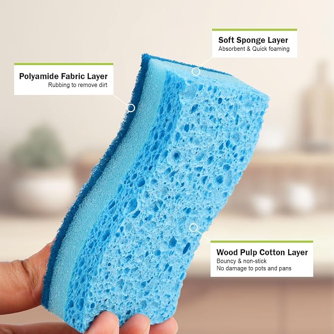 AIDEA Sponges Kitchen-24Count, Non-Scratch Scrub Sponge, Sponge - Image 3