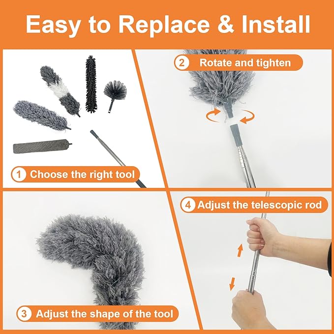 15 PCS Feather Dusters for Cleaning, Microfiber Duster - Image 5