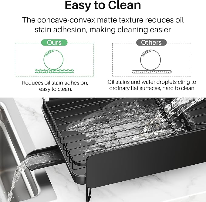SNTD Large Dish Drying Rack for Kitchen Counter, Expandable, Adjustable Length - Image 7