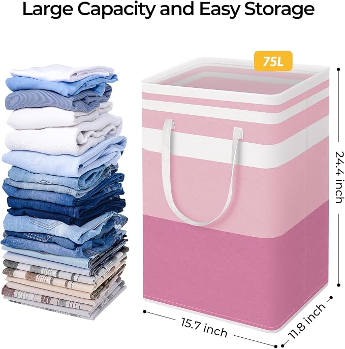 HomeHacks 2 Pack Laundry Baskets, Laundry Hampers Bags | Waterproof, - Image 3