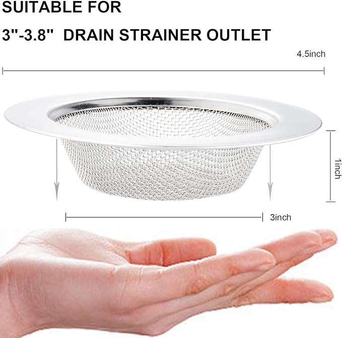 LASSHSWA 3 PCS Kitchen Sink Strainer Stainless Steel, Kitchen Sink Drain - Image 2