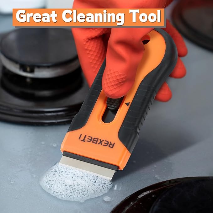 REXBETI Razor Blade Scraper Tool, 2 Pack Windows, Glass Stovetop Scraper | 2 - Image 7