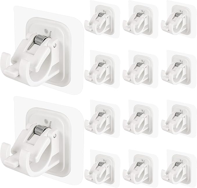 Self Adhesive No Drill Adjustable Curtain Rod Holder Hooks Brackets | Nail Free by Codoule