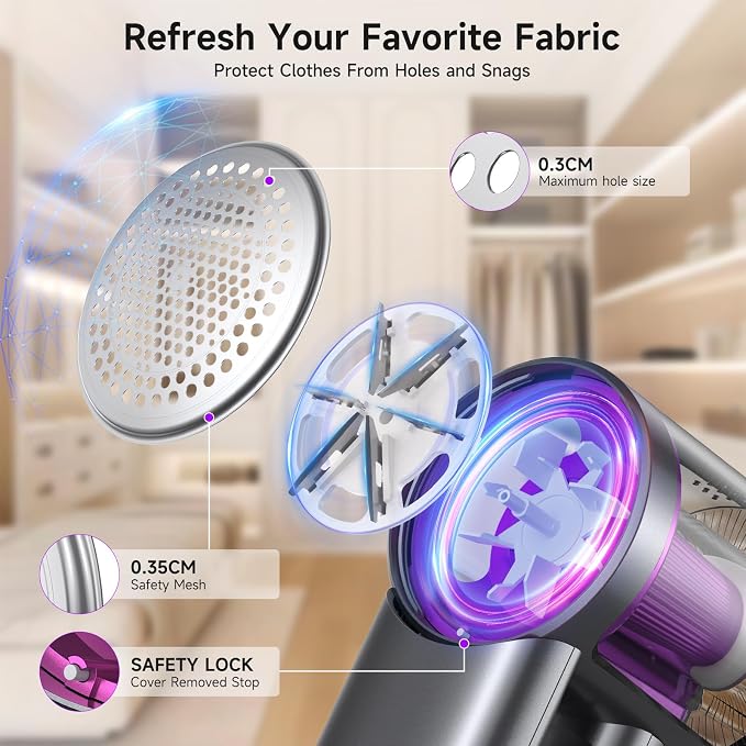 Fabric Shaver Rechargeable, 3-Speed Sweater Shaver - Image 5