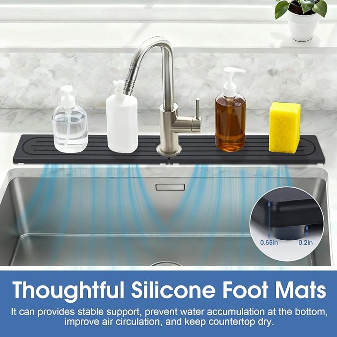 Stone Faucet Mat for Kitchen Sink, Water Absorbing Stone Faucet Splash Guard - Image 7