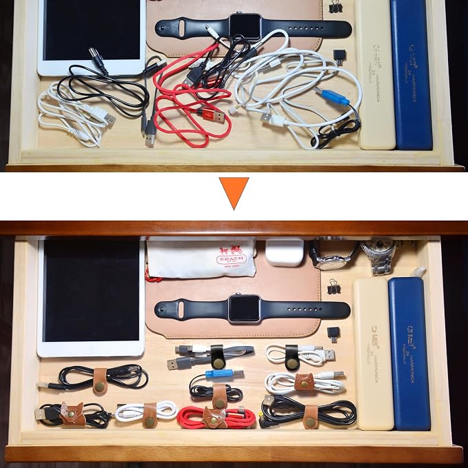 CAILLU Leather Cord Organizer, Cable Ties - Image 7