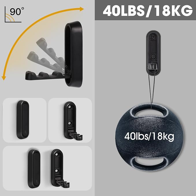 Foldable Wall Hook, 4 Pack, Screw Mounted, Heavy Duty Coat Hooks | 90° Foldable - Image 4