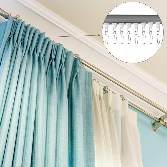 Jetec 60 Pcs Metal Curtain Track Hooks S Shaped - Image 5