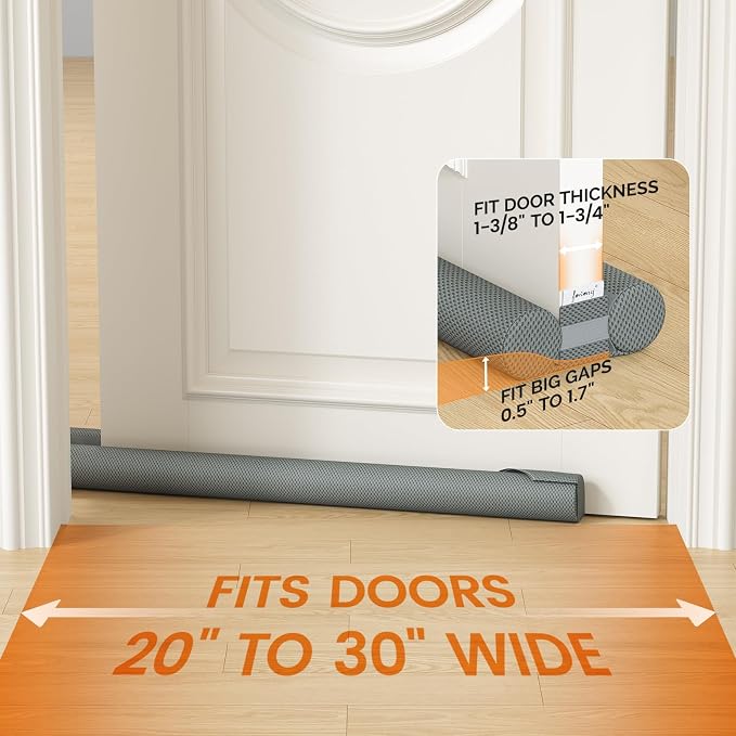 fowong 30 Inch Door Draft Stopper, Under Door Noise Blocker, Dust and Light - Image 2