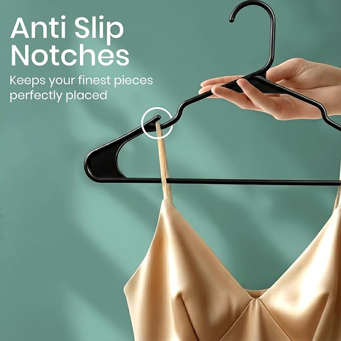 Utopia Home Plastic Hangers 20 Pack – Space Saving Clothes Hanger Black | - Image 4